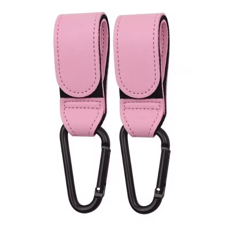 Leather Baby Stroller Hooks Adjustable Pram Bag Organizer Set 7