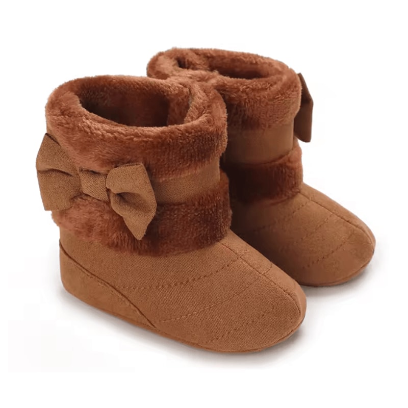 Baby Girl Winter Plush Soft Sole Boots Warm Non Slip Toddler Shoes 6