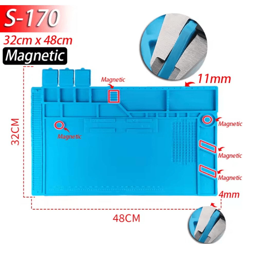 Silicone Soldering Work Mat Heat Resistant Anti Static Repair Pad 11