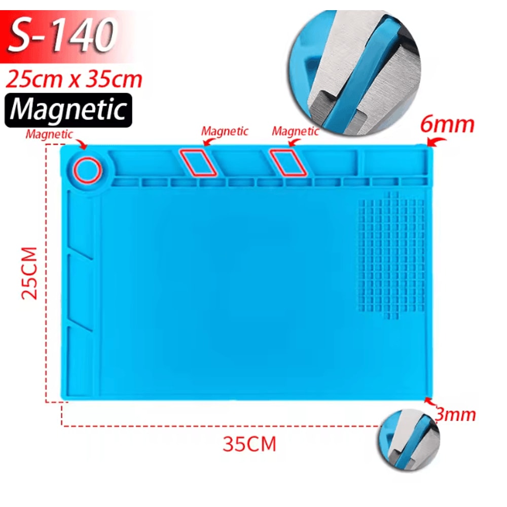 Silicone Soldering Work Mat Heat Resistant Anti Static Repair Pad 7