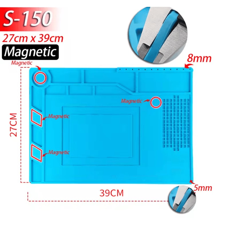 Silicone Soldering Work Mat Heat Resistant Anti Static Repair Pad 8