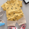 Toddler Dinosaur Print Summer Outfit Short Sleeve Shirt And Shorts Set 2