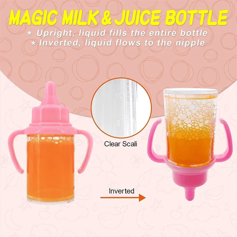 Baby Doll Feeding Bottle Set Toy Milk Juice Bottles With Pacifier 0