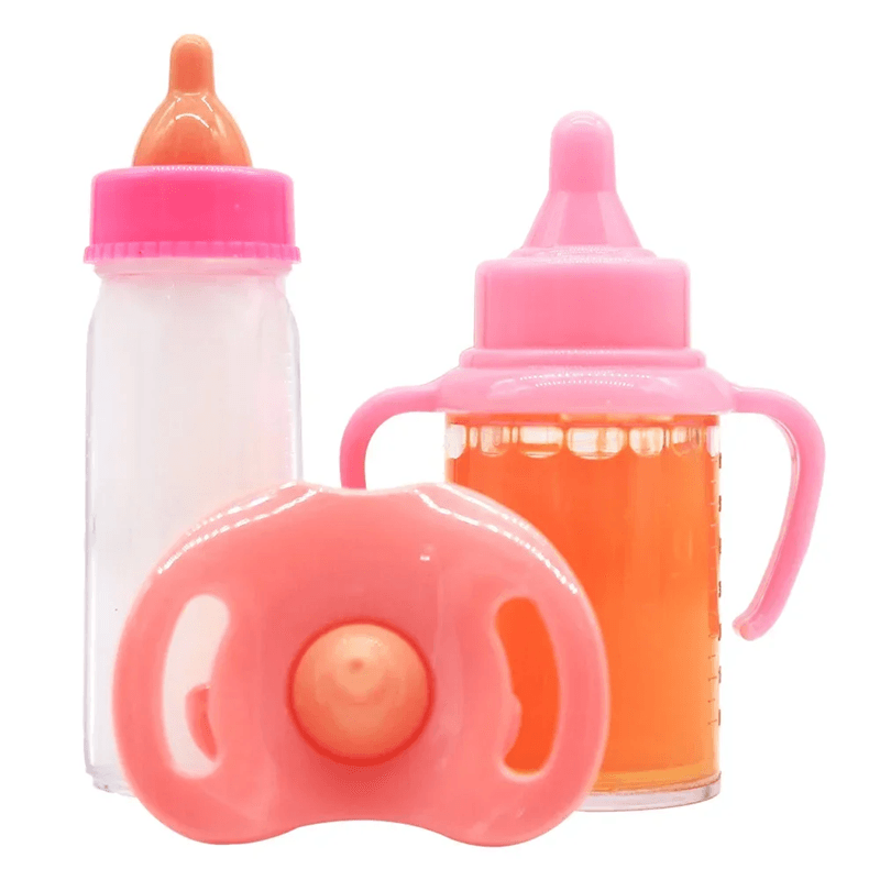 Baby Doll Feeding Bottle Set Toy Milk Juice Bottles With Pacifier 4