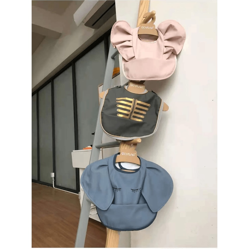 Waterproof Baby Bib With Sleeves Soft PU Feeding Bib With Pocket 1