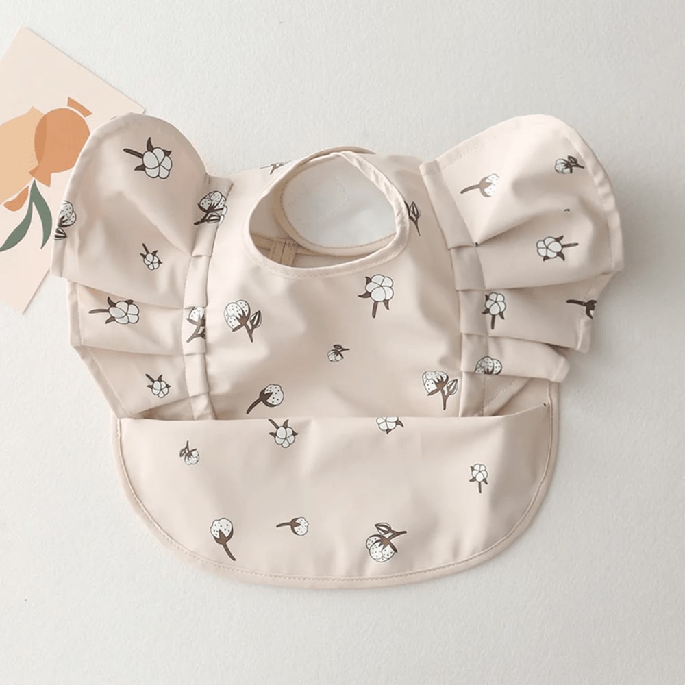 Waterproof Baby Bib With Sleeves Soft PU Feeding Bib With Pocket 9