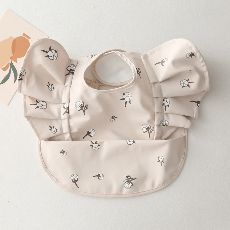 Waterproof Baby Bib With Sleeves Soft PU Feeding Bib With Pocket 9