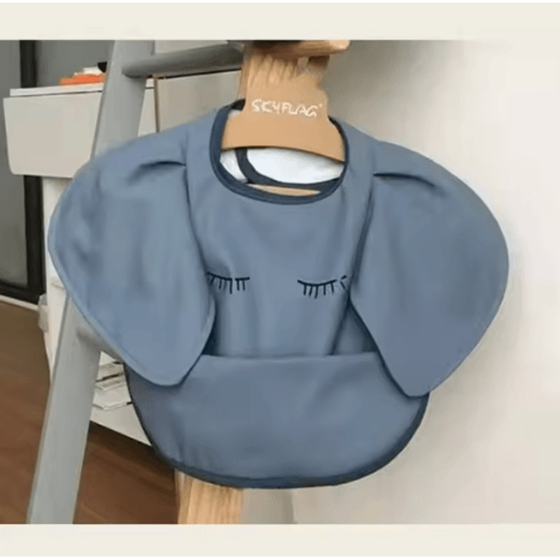 Waterproof Baby Bib With Sleeves Soft PU Feeding Bib With Pocket 5