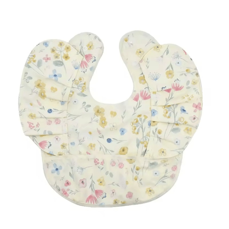 Waterproof Baby Bib With Sleeves Soft PU Feeding Bib With Pocket 7
