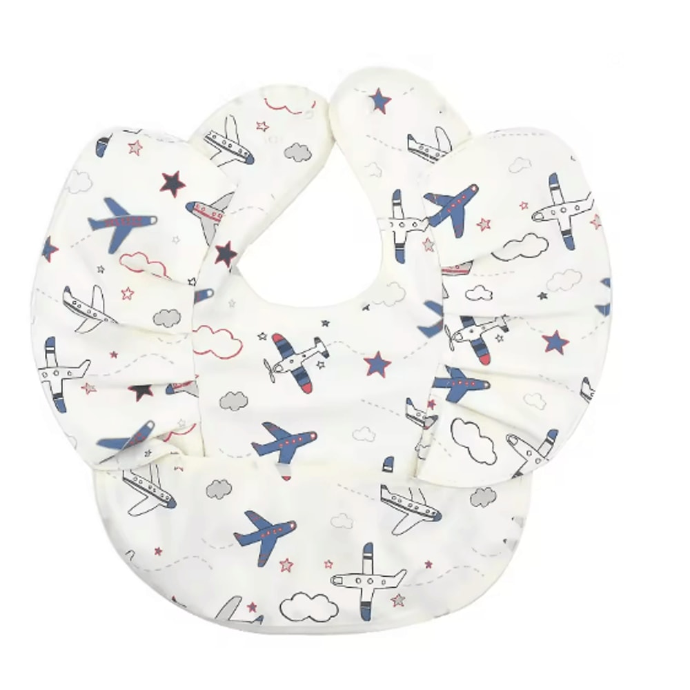 Waterproof Baby Bib With Sleeves Soft PU Feeding Bib With Pocket 8