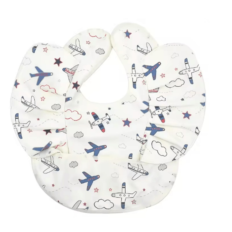 Waterproof Baby Bib With Sleeves Soft PU Feeding Bib With Pocket 8
