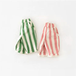 kids striped cotton pants loose fit casual trousers for toddlers