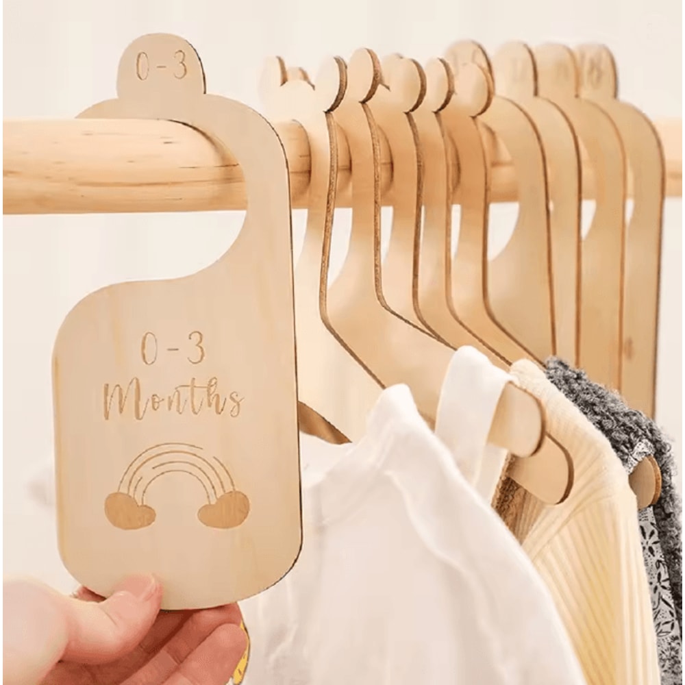 Wooden Baby Monthly Milestone Cards Newborn Photography Props Set 3