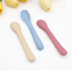 baby silicone soft feeding spoons tiny gentle first bite set
