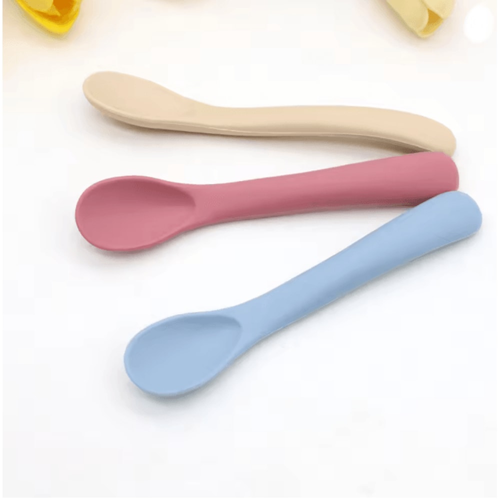 Baby Silicone Soft Feeding Spoons Tiny Gentle First Bite Set 1