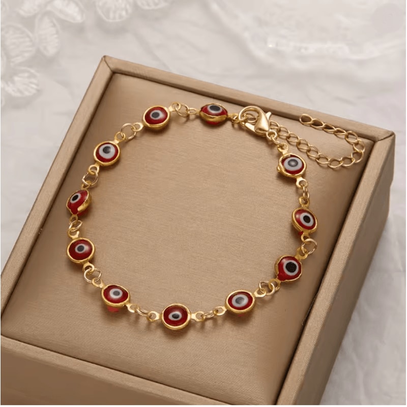 Lucky Evil Eye Bracelet Adjustable Metal Chain Protection Jewelry 4