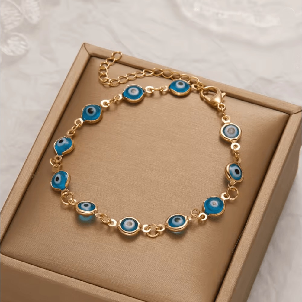 Lucky Evil Eye Bracelet Adjustable Metal Chain Protection Jewelry 6