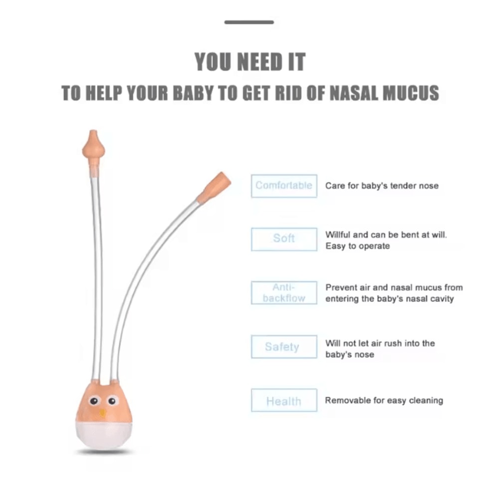 Baby Nasal Aspirator Gentle Nose Cleaner Safe Suction Tool For Newborns 2