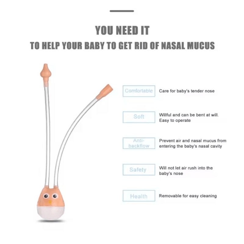 Baby Nasal Aspirator Gentle Nose Cleaner Safe Suction Tool For Newborns 2