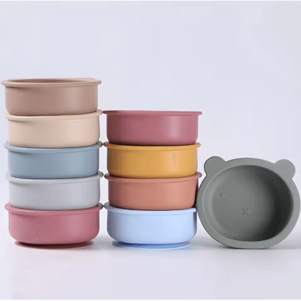 Baby Silicone Suction Bowl Snail Design Learning To Eat Feeding Bowl 0