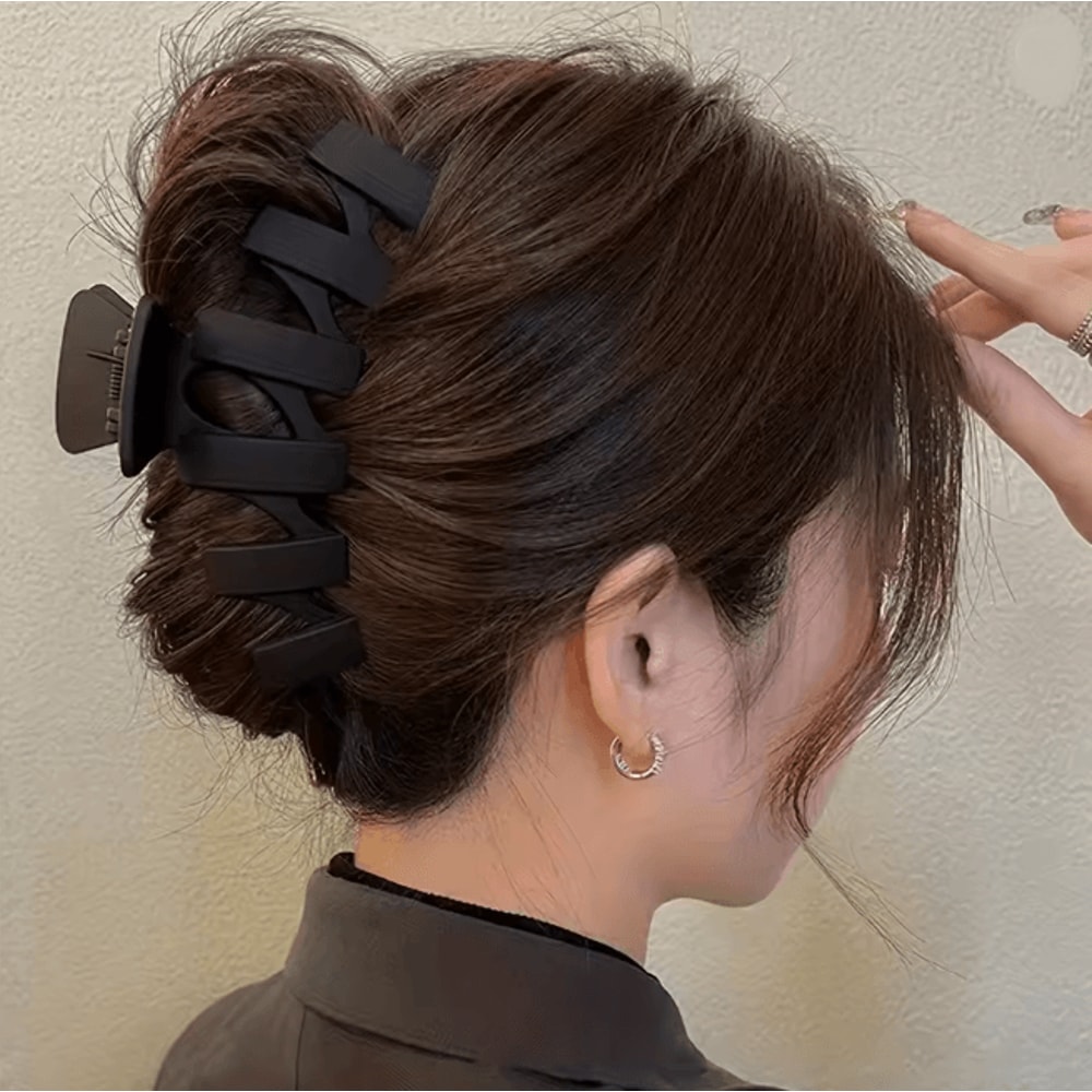 Womens Frosted Hair Clip Set Shark Clip Back Head Styling Accessories 4