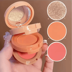 three in one makeup palette blush highlighter contour set