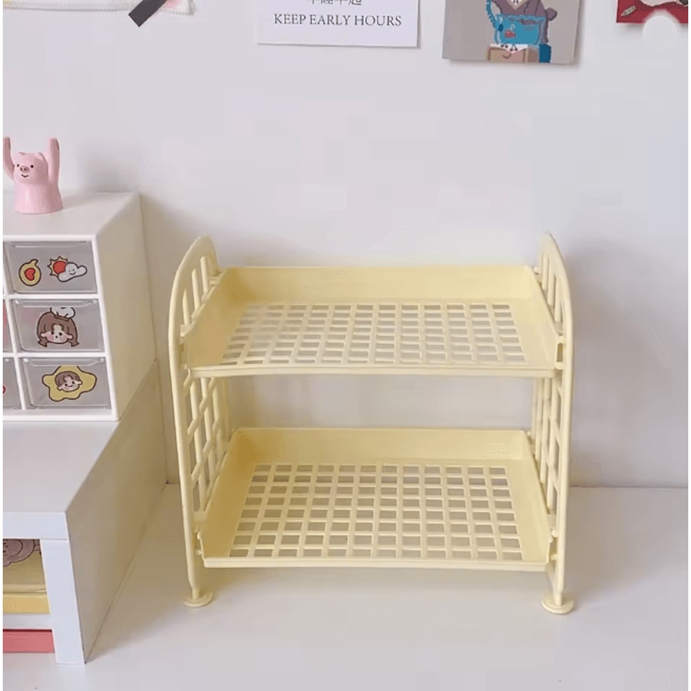 Desktop Storage Shelf Multi Tier Organizer For Office And Dorm Use 8