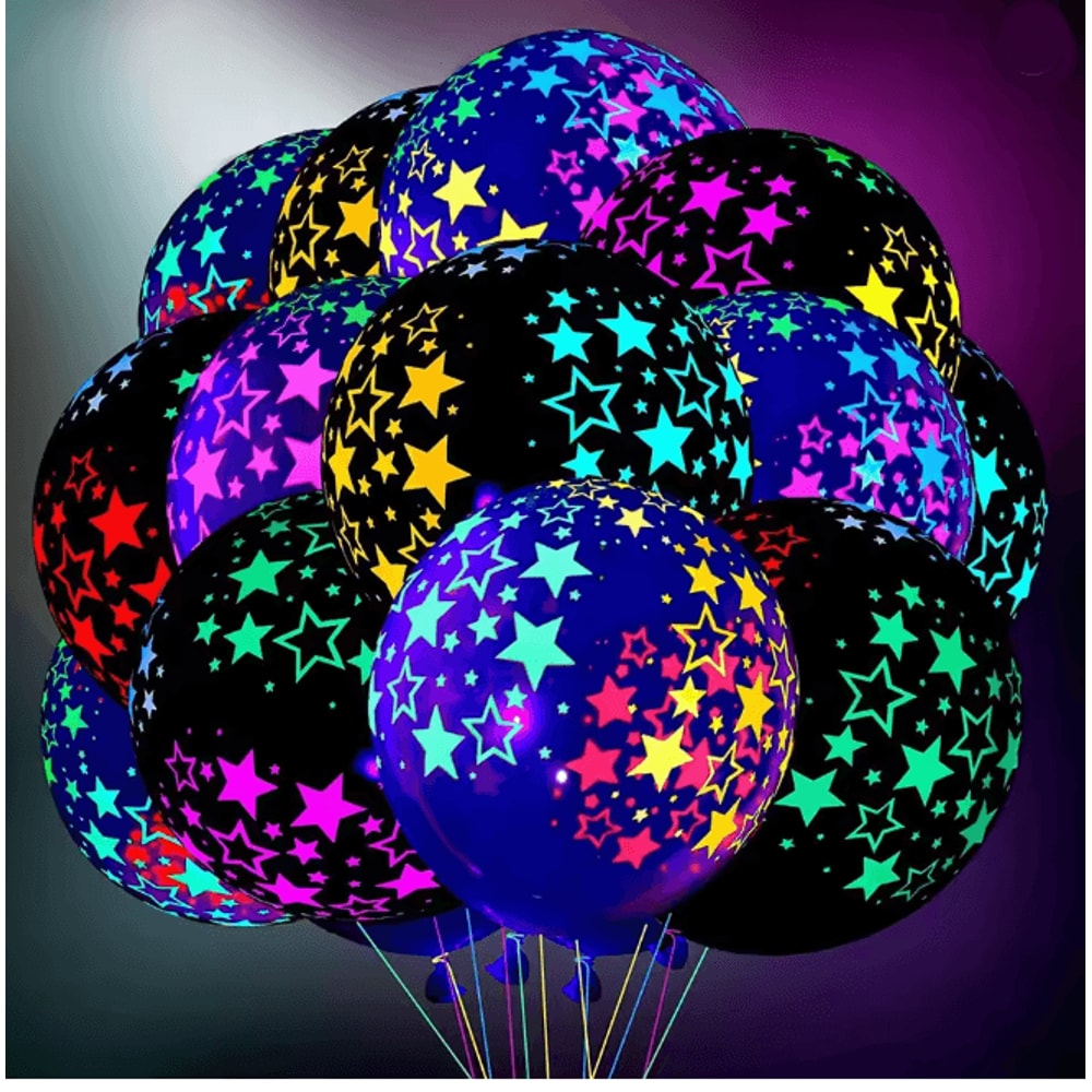 Glow In The Dark Heart Balloons 12 Inch Fluorescent Party Decor Set 0