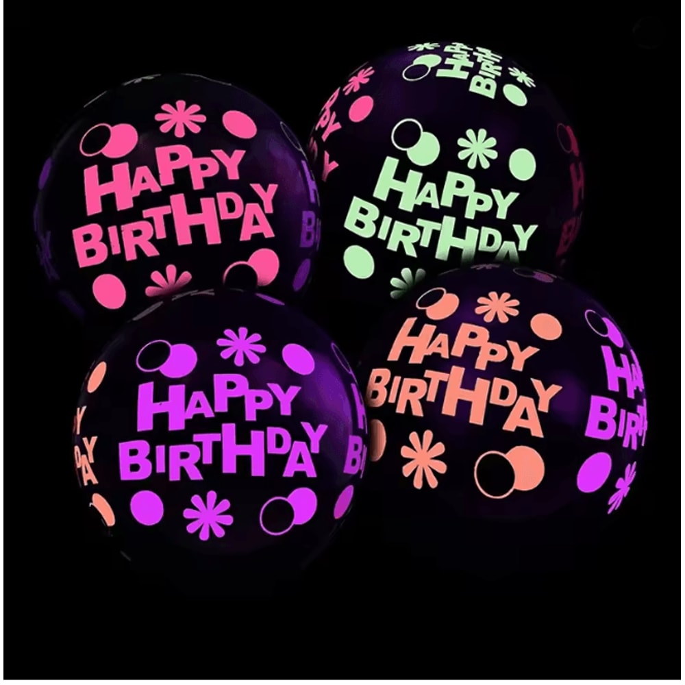 Glow In The Dark Heart Balloons 12 Inch Fluorescent Party Decor Set 1