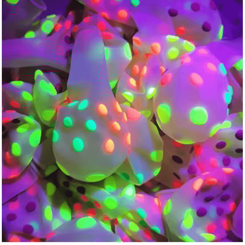 Glow In The Dark Heart Balloons 12 Inch Fluorescent Party Decor Set 2