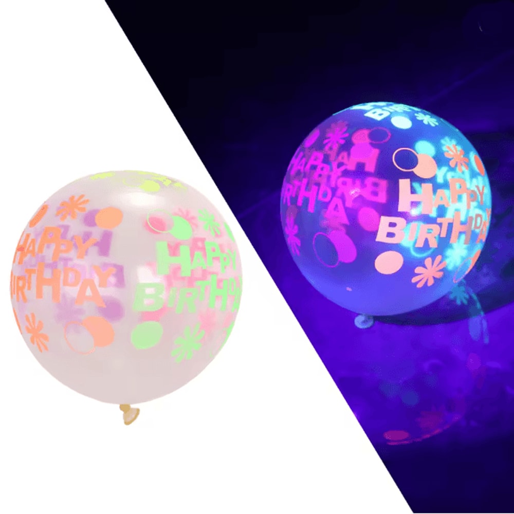 Glow In The Dark Heart Balloons 12 Inch Fluorescent Party Decor Set 4