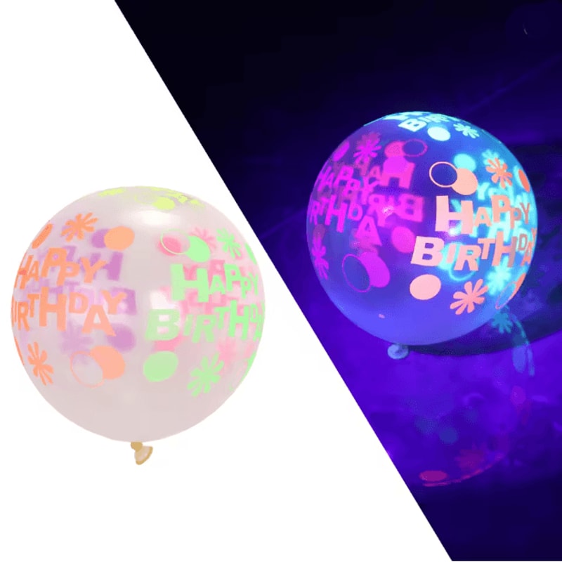 Glow In The Dark Heart Balloons 12 Inch Fluorescent Party Decor Set 4