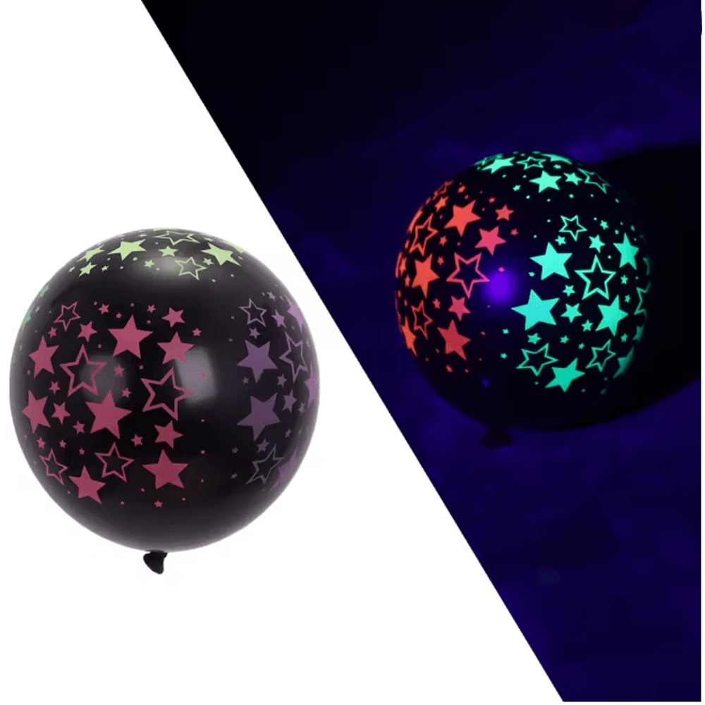 Glow In The Dark Heart Balloons 12 Inch Fluorescent Party Decor Set 6