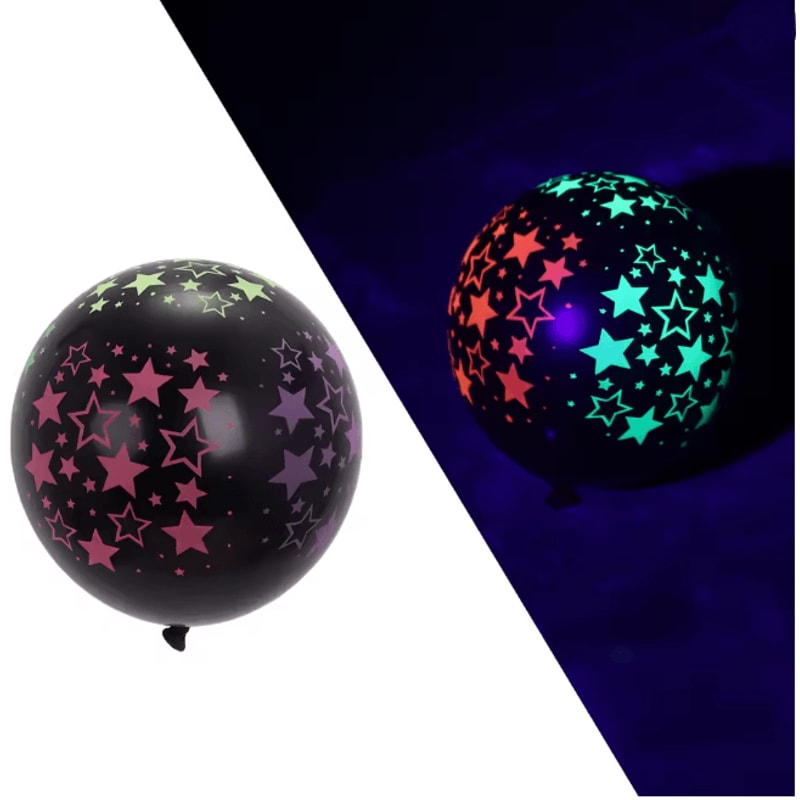 Glow In The Dark Heart Balloons 12 Inch Fluorescent Party Decor Set 6