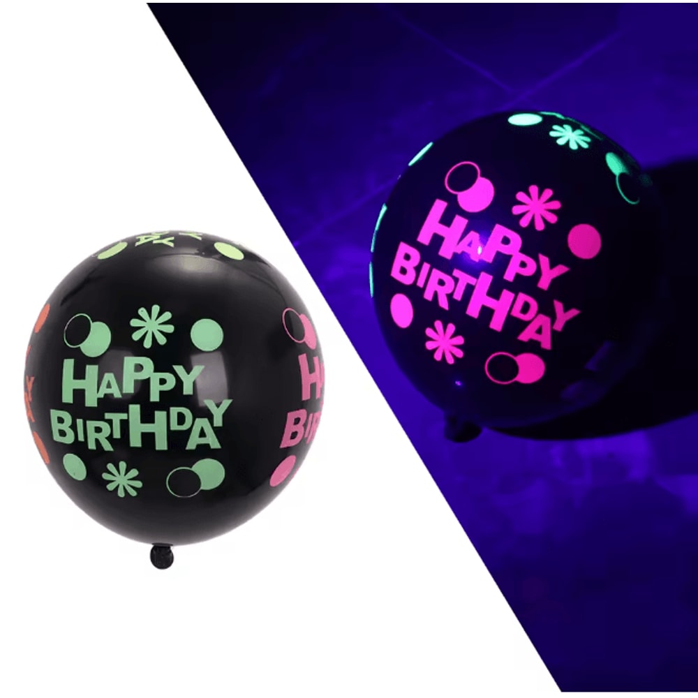 Glow In The Dark Heart Balloons 12 Inch Fluorescent Party Decor Set 7