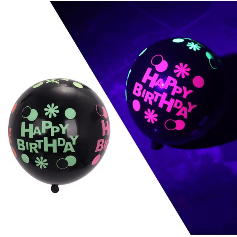 Glow In The Dark Heart Balloons 12 Inch Fluorescent Party Decor Set 7