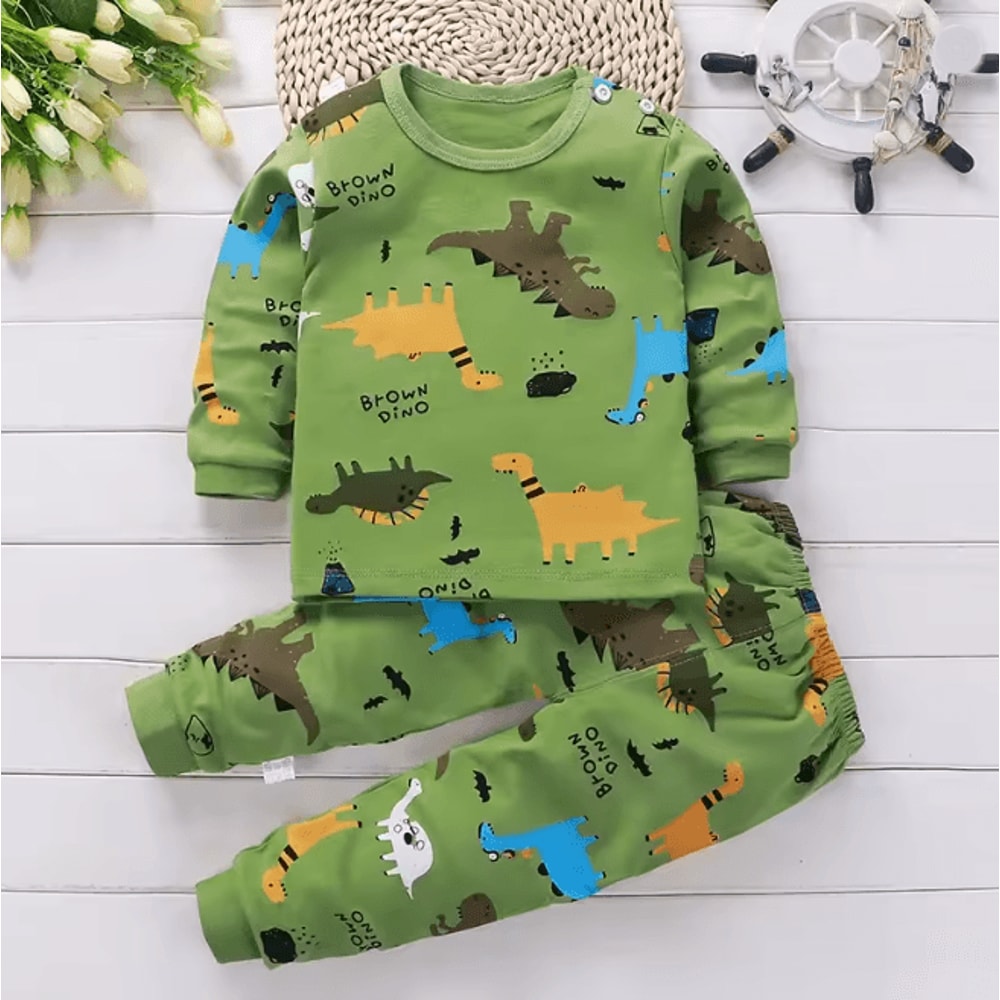 Kids Cotton Sleepwear Set Warm Autumn Winter Pajamas For Boys And Girls 6