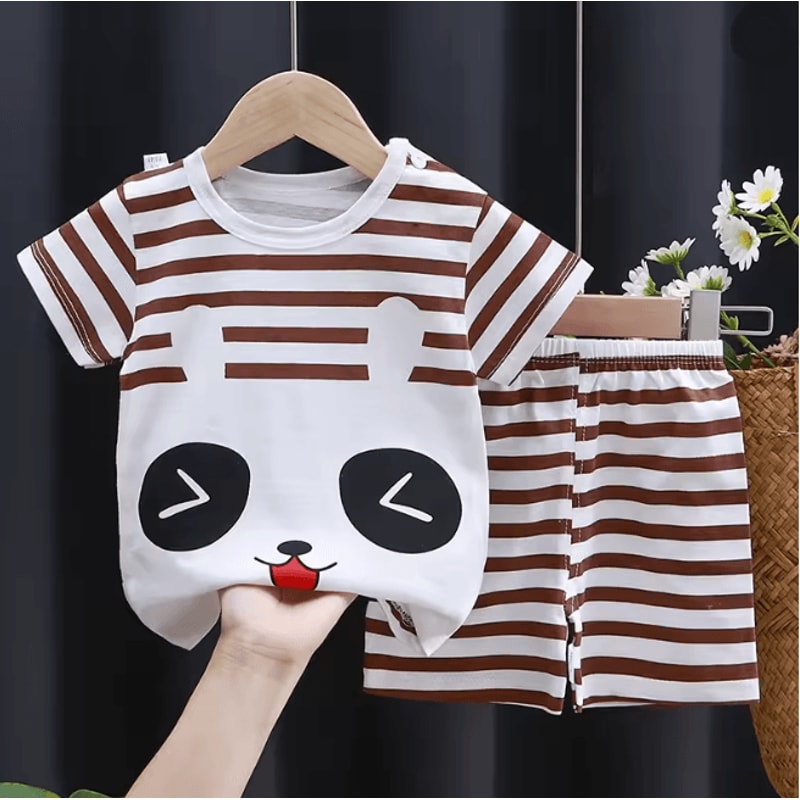 Kids Summer Cotton Clothing Set Cartoon T Shirt And Shorts Outfit 3