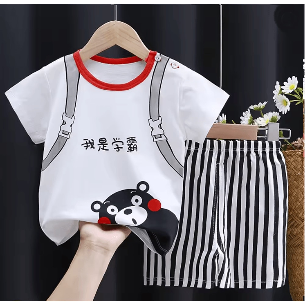 Kids Summer Cotton Clothing Set Cartoon T Shirt And Shorts Outfit 15