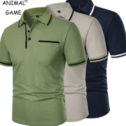 mens short sleeve polo shirt breathable casual summer top