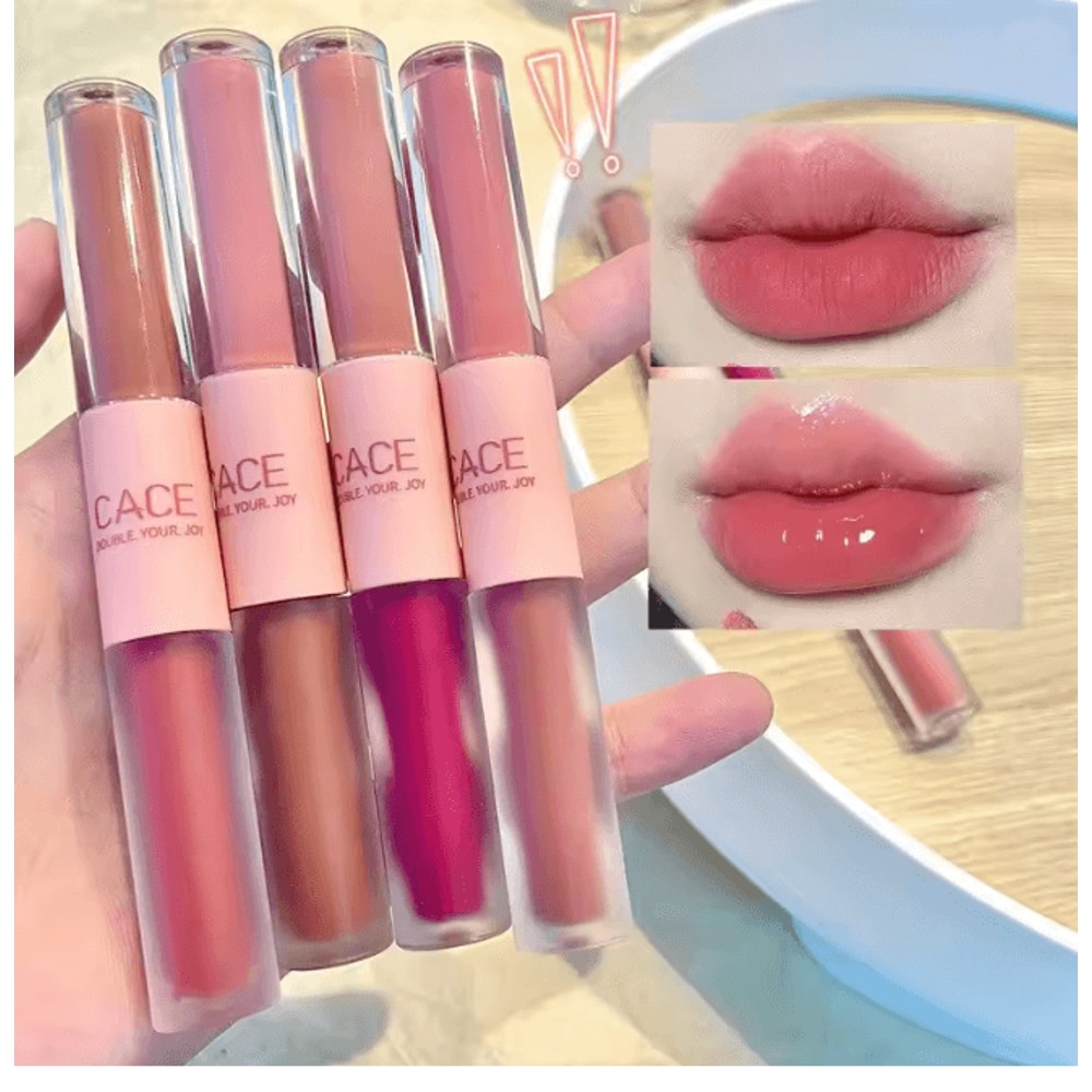Double End Lip Glaze Gloss And Matte Long Lasting Lip Color 0