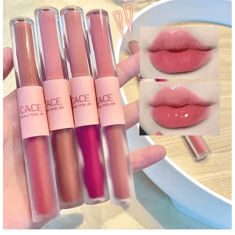 Double End Lip Glaze Gloss And Matte Long Lasting Lip Color 0