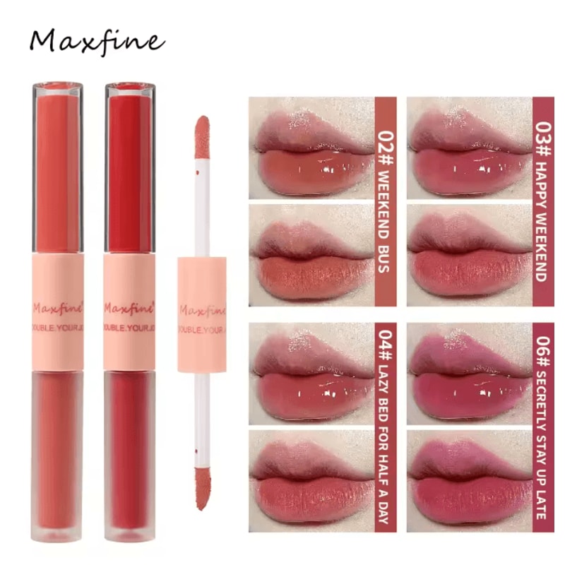 Double End Lip Glaze Gloss And Matte Long Lasting Lip Color 1