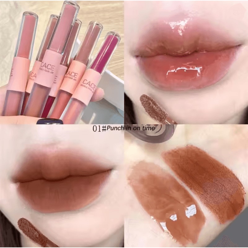 Double End Lip Glaze Gloss And Matte Long Lasting Lip Color 3