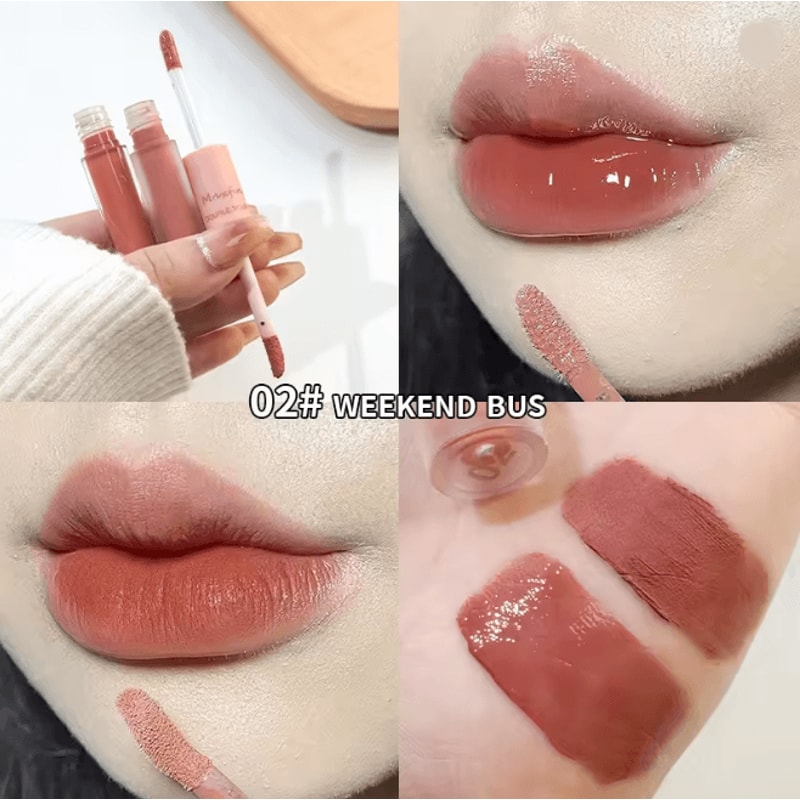 Double End Lip Glaze Gloss And Matte Long Lasting Lip Color 5
