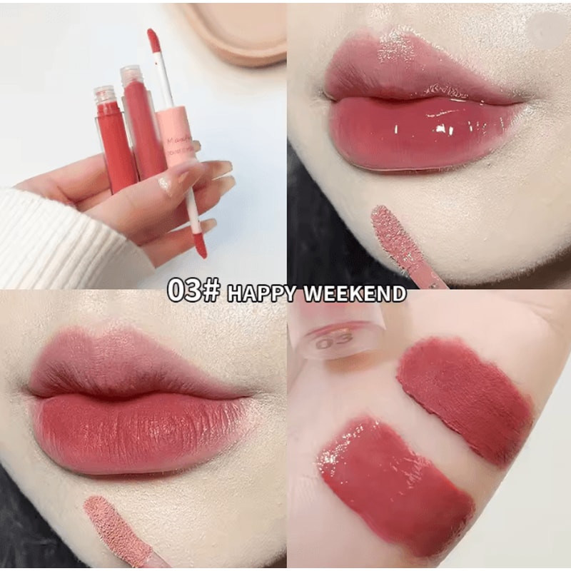 Double End Lip Glaze Gloss And Matte Long Lasting Lip Color 6