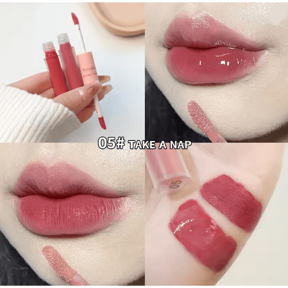 Double End Lip Glaze Gloss And Matte Long Lasting Lip Color 8