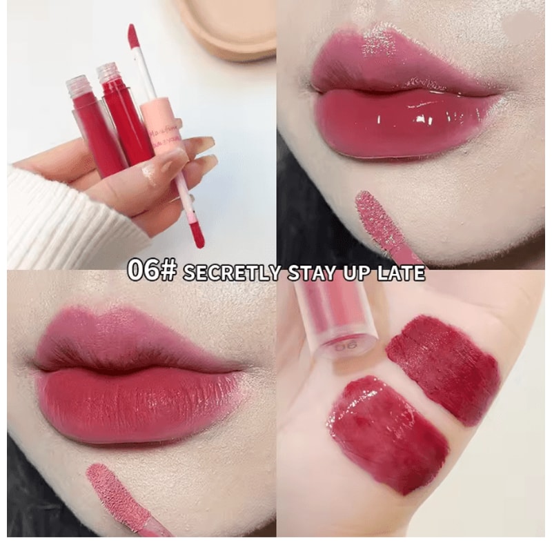 Double End Lip Glaze Gloss And Matte Long Lasting Lip Color 4
