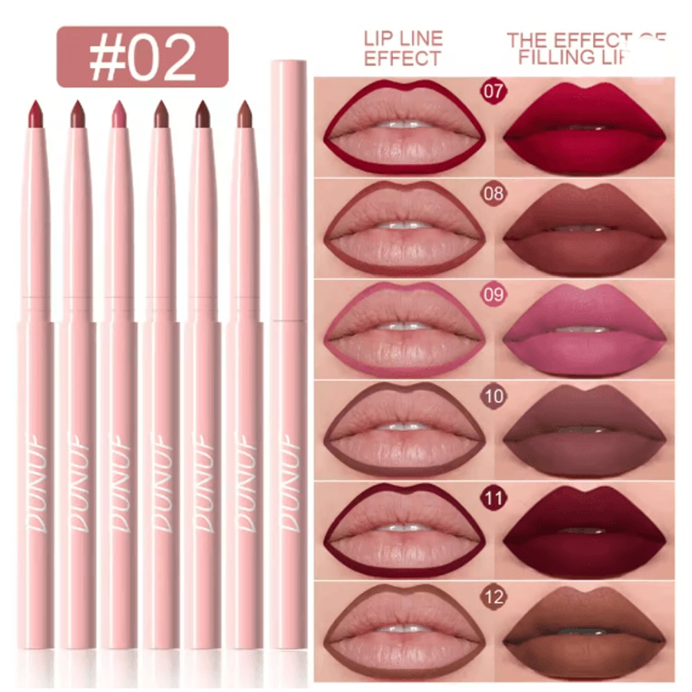 VelvetEdge Lip Liner Pen Set Long Lasting Waterproof Lip Color Collection 4