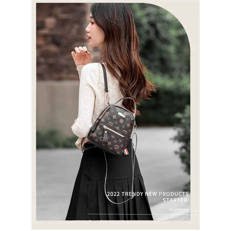 Floral Canvas Backpack Lightweight School Bag For Women 0